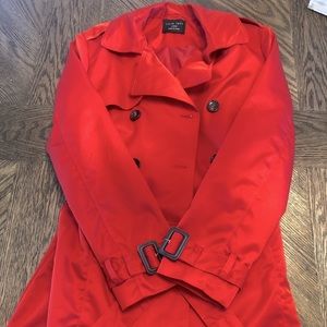 Love Tree satin red trench coat